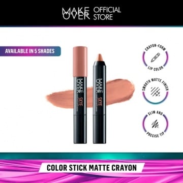 Make Over Color Stick Matte Crayon, rekomendasi lipstik berbentuk pensil yang tahan lama (Shopee)