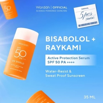 Wardah UV Shield Active Protection Serum SPF 50 PA++++ (Shopee/Wardah Official Shop)