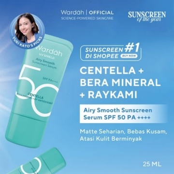 Wardah UV Shield Airy Smooth Sunscreen Serum SPF 50 PA++++ (Shopee/Wardah Official Shop)