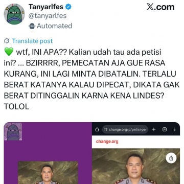 Reaksi warganet terhadap petisi penolakan pemecatan Kompol Kosmas Kaju Gae (X)