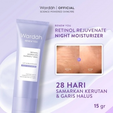 Wardah Renew You Retinol Microcaps Matrixyl 3000 Lift & Rejuvenate Night Moisturizer (Shopee)