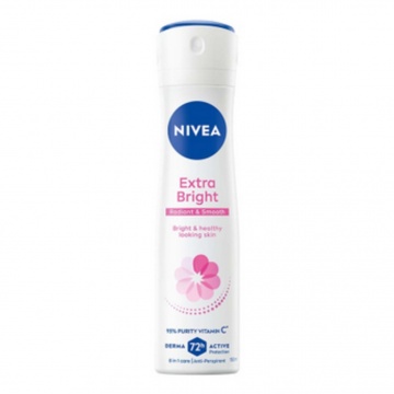 Nivea Extra Bright Deodorant Spray Radiant & Smooth 150 ml (alfagift)