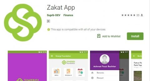 Aplikasi Zakat App untuk gawai bersistem Android. [Suara.com/Google Play]