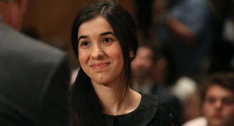 Nadia Murad, aktivis perempuan Yazidi asal Irak, memenangkan Nobel Perdamaian 2018 yang diumumkan pada Jumat (5/10). [AFP/Mark Wilson]