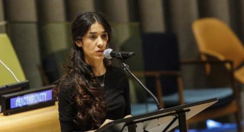 Nadia Murad, aktvisi Yazidi dan bekas budak seks ISIS, diumumkan sebagai penerima Nobel Perdamaian 2018 pada Jumat (5/10). [AFP/Kena Betancur]