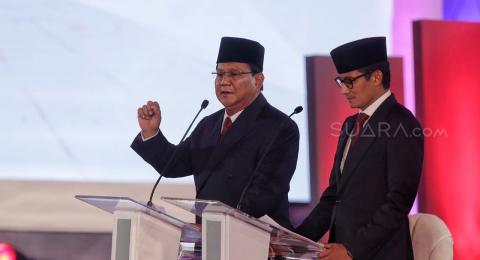 Debat capres - cawapres sesi pertama. (Suara.com/Muhaimin)