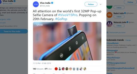 Potongan video promosi Vivo V15 Pro di akun Twitter Vivo India. [Twitter/Vivo_India]