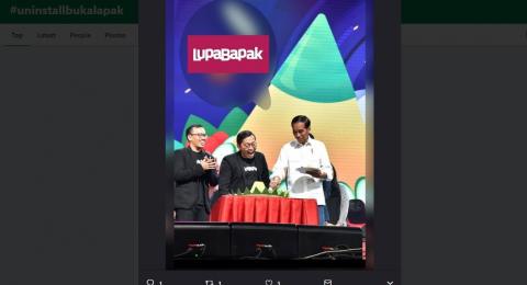 Meme dengan tulisan LupaBapak ramai disebar di Twitter di tengah seruan #uninstallbukalapak pada Kamis malam (14/2). [Twitter/Suara.com]