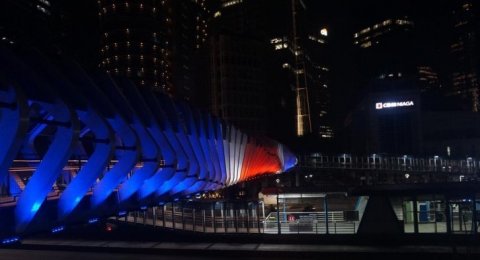 Solidaritas Christchurch, JPO Gelora Bung Karno Berwarna Merah Putih Biru