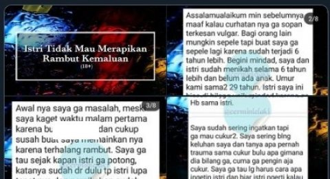 Kesal Istri Tak Cukur Rambut Kemaluan Curhat Pria Ini Viral