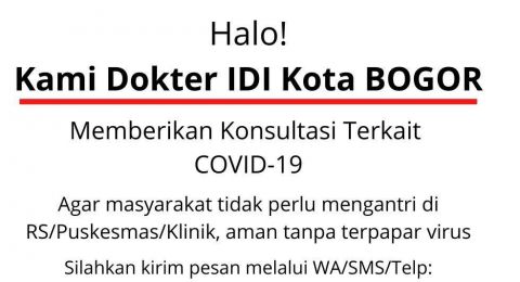 Idi Bogor Buka Konsultasi Covid 19 Via Wa Bisa Langsung Chat