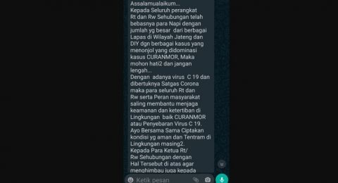 Beredar Pesan Berantai Waspada Napi Bebas Begini Klarifikasi Polda Diy Suara Jogja