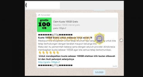 Cek Fakta Benarkah Pemerintah Beri Kuota 100 Gb Gratis Saat Wabah Corona