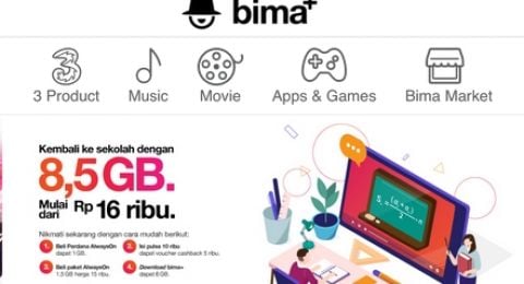 Dukung school from home, juga tersedia banyak paket data [screenshot bima+].