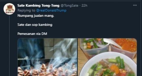Dari Sate Hingga Sarang Madu, Cuitan Trump Dipenuhi Orang Promosi Makanan