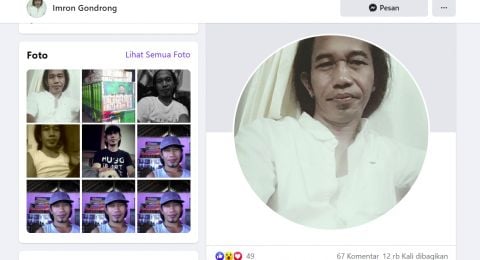 Facebook Imron Gondrong mirip sekali dengan Presiden Jokowi (Facebook)