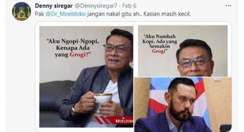 Unggahan foto Moeldoko dan AHY Denny Siregar di Twitter [Tangkapan layar akun Twitter/@Dennysiregar7]