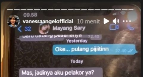 Chat Mayang Sary Dengan Suami Vanessa Angel Mas Jadinya Aku Pelakor Ya Suara Banten