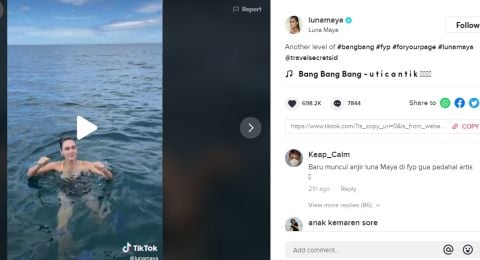 Unggahan di akun TikTok Luna Maya [Tangkapan layar TikTok/@lunamaya]