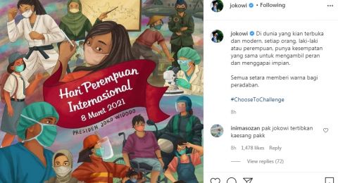 Unggahan status Instagram Presiden Jokowi [Tangkapan layar Instagram/@jokowi]