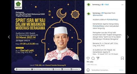 Live Streaming Isra Miraj 11 Maret 2021 Ada Ustaz Dasad Latif