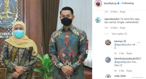 Gubernur Khofifah bersama Bupati Tuban Aditya Halindra Faridzky [Tangkapan layar Instagram @khofifah.ip]