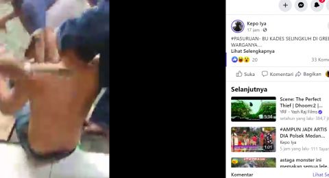 Video viral di Facebook warga Pasuruan menggerebek kades selingkuh [Tangkapan layar Facebook]