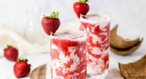 Segarnya Berbuka Puasa Dengan Korean Strawberry Milk With Jelly