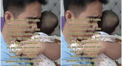 Teledor Keasyikan Main Game Bapak Ini Tak Sadar Anaknya Jatuh Dari Kasur Berita Hits