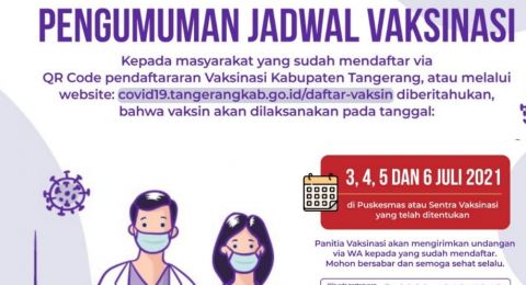 Cara Daftar Lokasi Dan Jadwal Vaksinasi Covid 19 Massal Kabupaten Tangerang Mulai 3 Juli Suara Banten