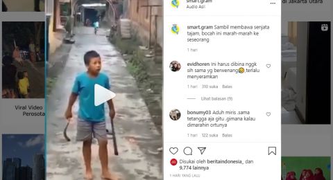 Viral di Instagra, bocil marah-marah ajak orang berantem [Tangkapan layar Instagram @smart.gram]