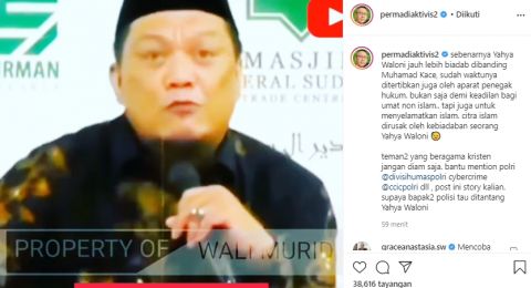 Tangkapan unggahan Abu Janda [Instagram]