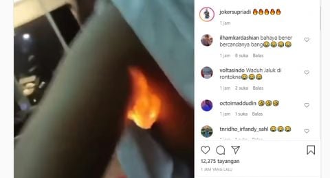 Rambut ketek dibakar [Tangkapan layar Instagram]