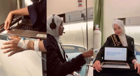 Viral! Gelar Sidang Kelulusan saat Opname, Mahasiswi Ini Bikin Salut