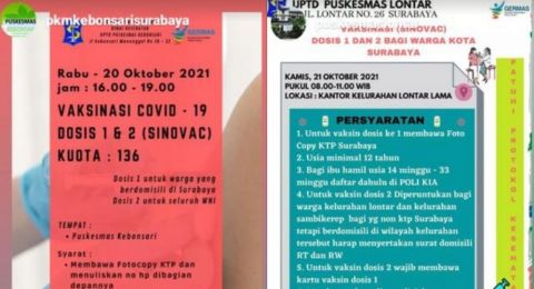 Info Vaksin Surabaya 21 Oktober 2021 Ada Di 12 Tempat Dari Pagi Hingga Malam Suara Jatim<script async src=