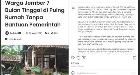 Tangkapan layar Instagram @media.jember