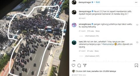 Forasi salib unggahan Denny Siregar [Tangkapan layar Instagram]