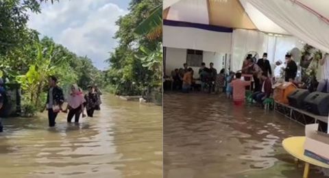 Pantang Batal Meski Rumah Kebanjiran, Pesta Pernikahan Tetap Digelar: Bukti Cinta Takkan Surut