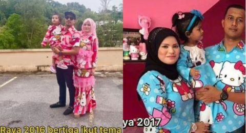 Viral Satu Keluarga Sejak Lebaran 2016 Selalu Pakai Baju Motif Hello Kitty, Ternyata Ini Alasannya