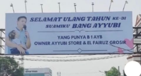 Beri Ucapan Selamat Ultah kepada Suami dengan Pasang Baliho di Pusat Kota, Crazy Rich Karawang Malah Kena Cibir Publik - Suara Bekaci
