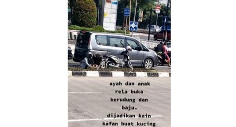 Viral Ayah dan Anak Rela Buka Pakaian, Dijadikan 'Kain Kafan' untuk Kucing yang Tertabrak