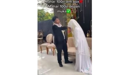 Pengantin Pria Lempar Mahar Uang Rp 100 Juta ke Istrinya, Bikin Warganet Emosi