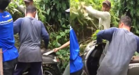 Dikira Sepeda Motornya Hilang, Pria Ini Lupa Taruh Hingga Dipenuhi Rumput