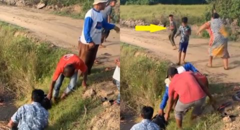 Viral Video Sepeda Motor Masuk Sawah, Warganet Malah Salfok Sama Emak Kejar Anaknya