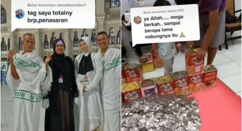 Nabung Receh 10 Tahun untuk Umroh Sekeluarga, Penampakan Uang Koinnya Bikin Salfok