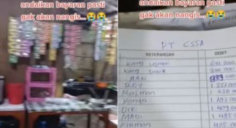 Apes! Pemilik Warung Ini Sedih Lihat Catatan Bon Makan Pelanggan Belum Dibayar Total Rp19Juta