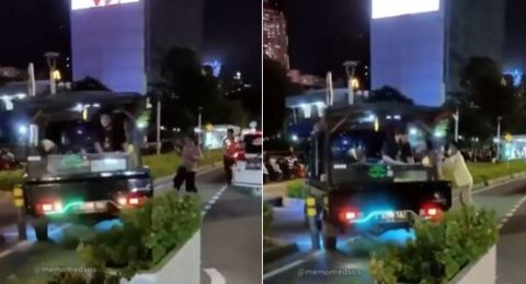 Aksi Pedagang Tahu Bulat Mendadak Kabur Saat Razia Kendaraan Bermotor Jadi Sorotan