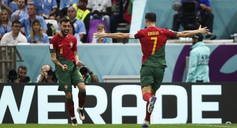 Golnya Sempat 'Dicuri' Cristiano Ronaldo, Begini Reaksi Bruno Fernandes