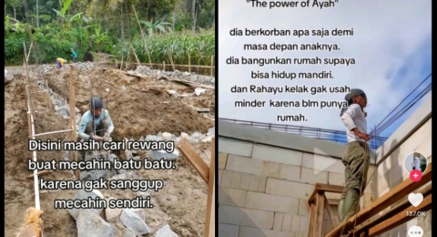 Perjuangan Keluarga Kecil Ini Bangun Rumah Tanpa Tukang, Berasa Banget Nekatnya