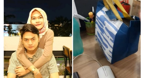 Momen Pria Pamer Bekal Makanan Bawaan dari Istri, Penampakan Bikin Bingung